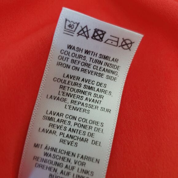 ASOS Dress Womens Petite Size 2 Red Floral Mesh Insert Fit and Flare Midi New - Picture 14 of 14